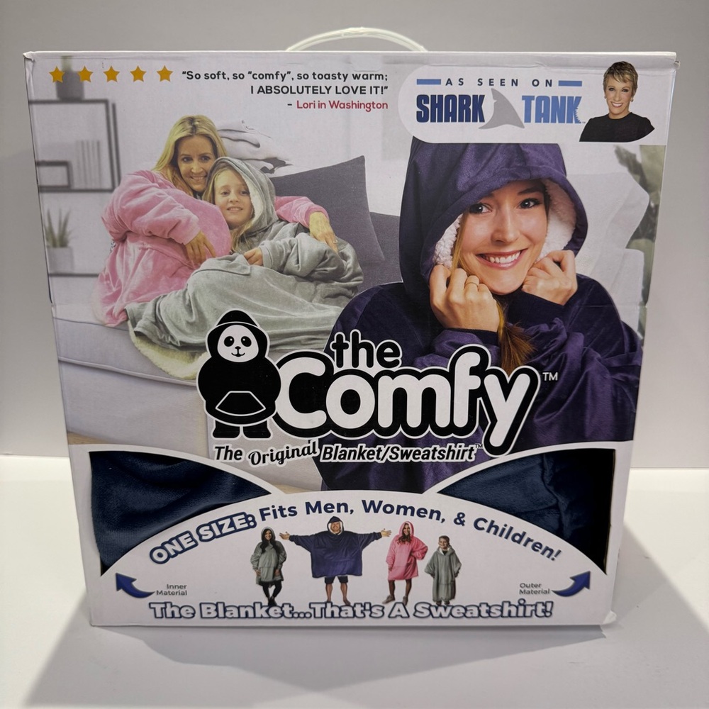The Comfy Wearable Hoodie Blanket Navy Blue One Size Fits All